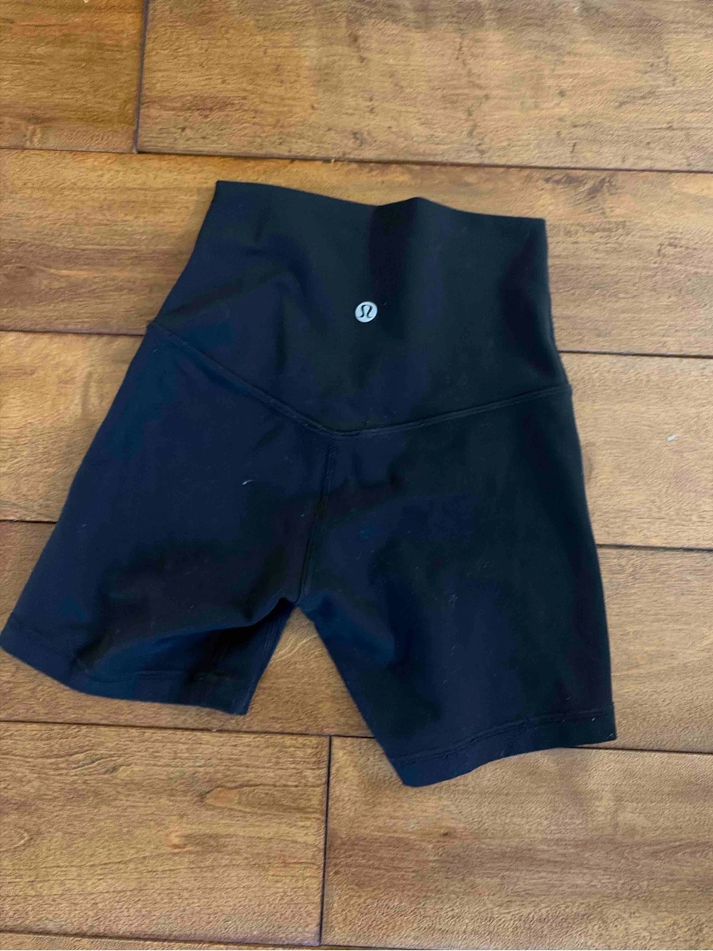 lululemon athletic Black High-Rise Bike Shorts with Back Logo